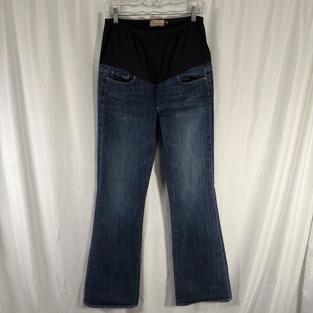 Paige Maternity Jeans Women's 31 Dark Wash Laurel Canyon Bootcut Belly Band